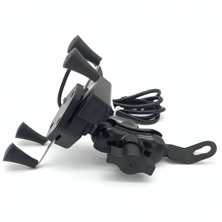 Suporte Garra Para Celular Moto Universal Com Carregador Usb