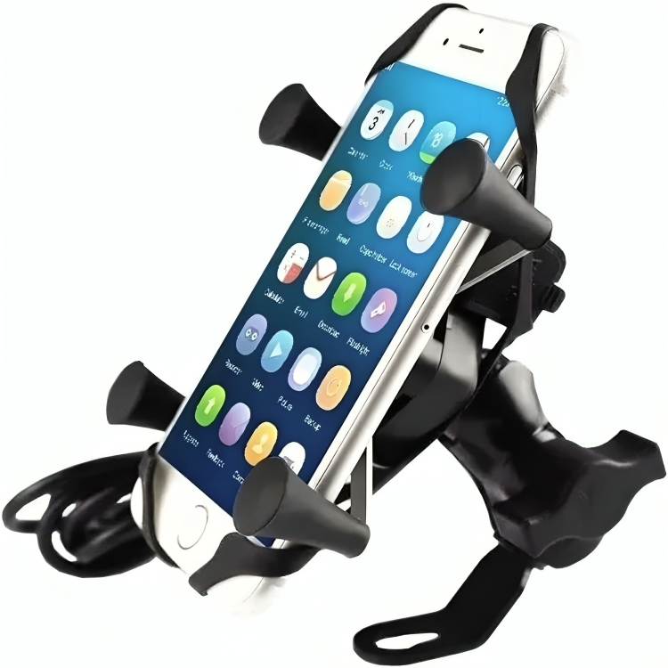 Suporte Garra Para Celular Moto Universal Com Carregador Usb