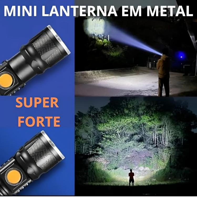 Mini Lanterna Tática Militar Longo Alcance T6 LED Recarregável USB Luz Branco DT-62