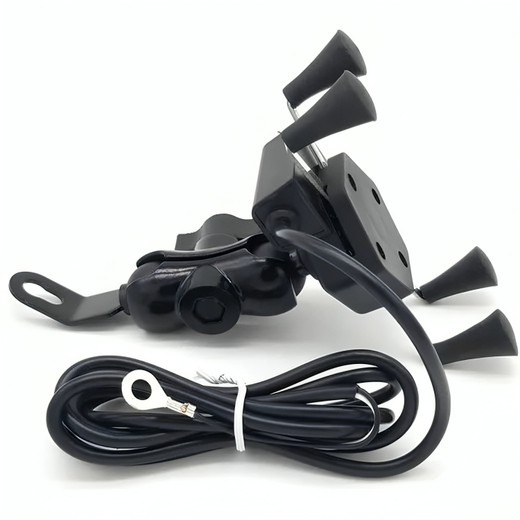 Suporte Garra Para Celular Moto Universal Com Carregador Usb