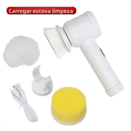 Escova Eletrica de Limpeza 5 em 1 Sem Fio Limpador Multiuso Pratico Para Cozinha , Banheiro Ferramenta Mágica